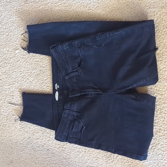 Old Navy Black Rockstar Super Skinny Mid Rise Ankle Jeans Size 6 Petite - Picture 1 of 8
